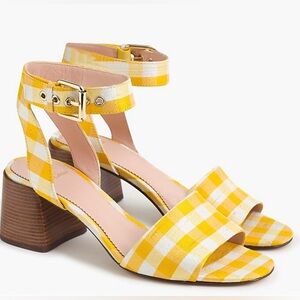 NWT Preppy Minimalist Spring Beach J. Crew gingham Penny ankle-strap sandals